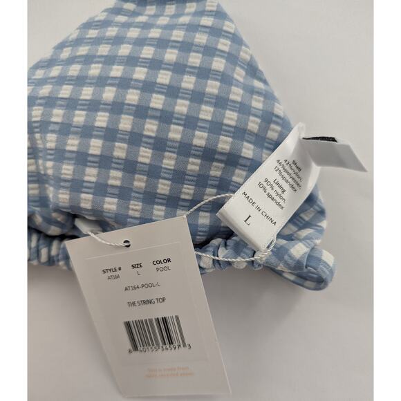 Andie Swim Blue White Bikini Top The String Top Large - Picture 5 of 8